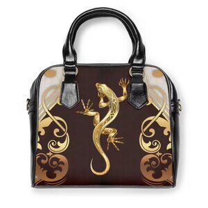 Lizard Print PU Leather Handbag: Elegant Shoulder Tote